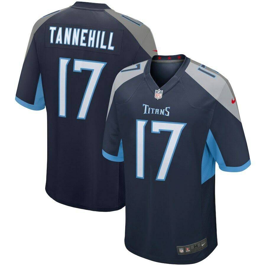Men Tennessee Titans #17 Ryan Tannehill Nike Navy Game NFL Jersey